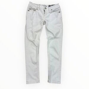 Miss‎ Me Pants Women's Size 28 White Distressed Cuffed Skinny Denim Jeans